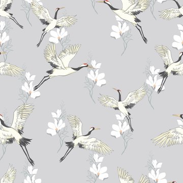 crane, pattern, vector, illustration © Vladimir