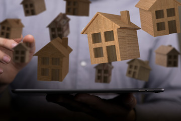  house in among houses for real estate .
