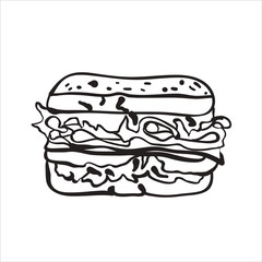 Hand drawn hamburger icon.