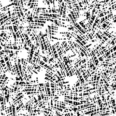 Seamless chaotic black and white background. Grunge texture monochrome