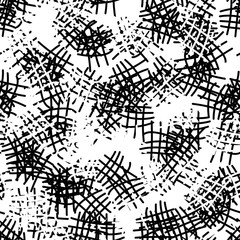 Seamless chaotic black and white background. Grunge texture monochrome