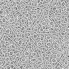 Seamless chaotic black and white background. Grunge texture monochrome