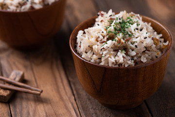 fried rice with vegetable and grains
