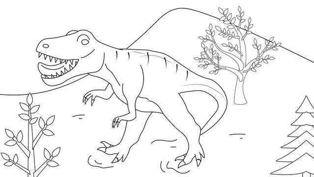A happy Nanotyrannus dinosaur standing fun education learning