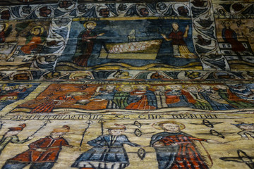 Naklejka premium Wooden church monument UNESCO from Desesti (Maramures, Transylvania, Romania) 
