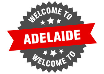 Obraz premium Adelaide sign. welcome to Adelaide red sticker