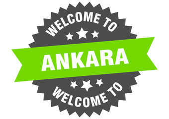 Ankara sign. welcome to Ankara green sticker