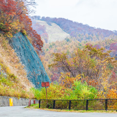 Colorful autumn landscape in urabandai mountain, Fukushima, Japan.
