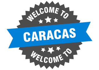 Caracas sign. welcome to Caracas blue sticker