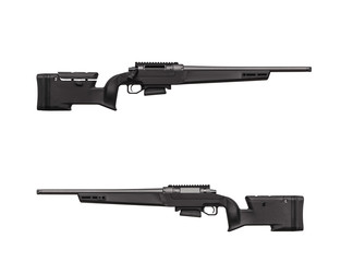 modern bolt carbine isolated on white background