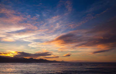 Obraz na płótnie Canvas beautiful sunset from Las Canteras