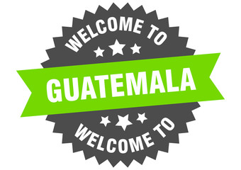 Fototapeta premium Guatemala sign. welcome to Guatemala green sticker