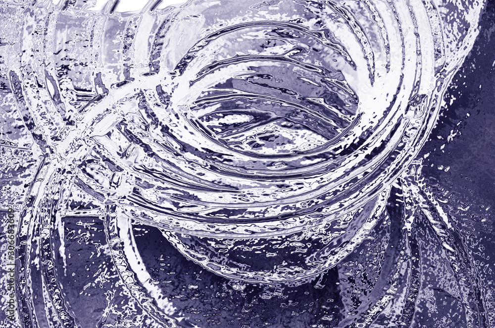 Poster abstract background in cold colors with the image of a circular motion.