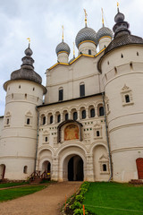Gate Church of the Resurrection of Christ in Rostov kremlin, Russia. Golden ring of Russia