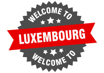 Luxembourg sign. welcome to Luxembourg red sticker