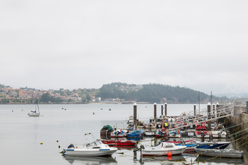 Fototapeta premium Ría de Pontevedra in Combarros, town of Galicia, Spain