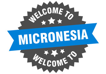 Micronesia sign. welcome to Micronesia blue sticker