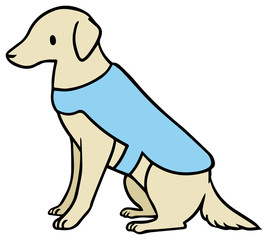 青いベストを着た介助犬のイラスト