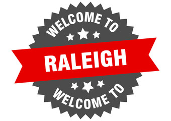 Raleigh sign. welcome to Raleigh red sticker