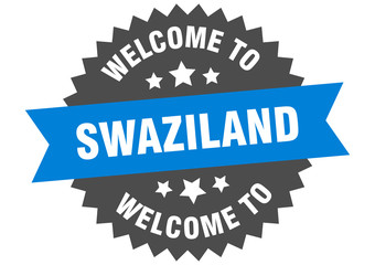 Swaziland sign. welcome to Swaziland blue sticker