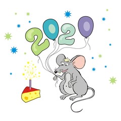 Cartoon rat symbol Chinese New Year