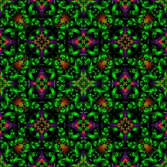 Seamless endless pattern of green and yellow colors for fabric or ceramic