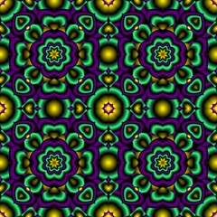 Seamless endless pattern of green and yellow colors for fabric or ceramic