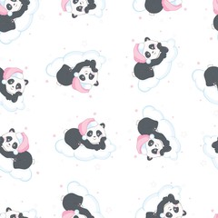 Cartoon Seamless Panda Pattern