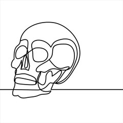 Skull line icon, outline vector sign, linear style pictogram isolated on white.