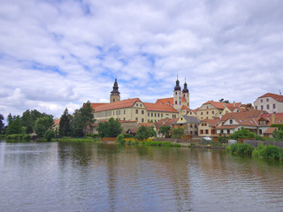Naklejka na ściany i meble Picturesque small town Telc in Czech Republic.