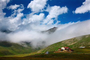 GUMUSHANE PROVINCE, TURKEY. Dilaver Yaylasi, hamlet on the alpine zone of the Pontic Alps,...