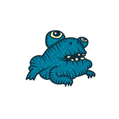 A cartoon illustration of a frog looking mad