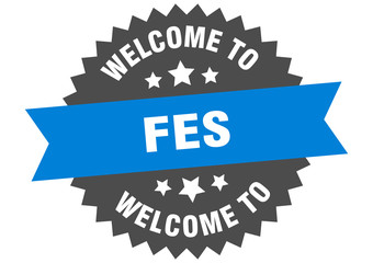 Fes sign. welcome to Fes blue sticker