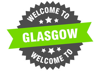 Fototapeta premium Glasgow sign. welcome to Glasgow green sticker