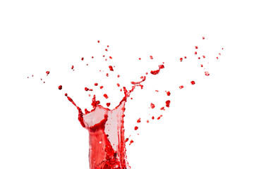 Red splashes isolated on white background.