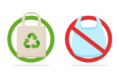 Plastic bag vector. The concept of a campaign to reduce plastic bags.