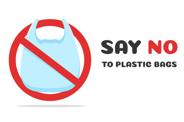Plastic bag vector. The concept of a campaign to reduce plastic bags.