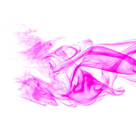Purple smoke on white background
