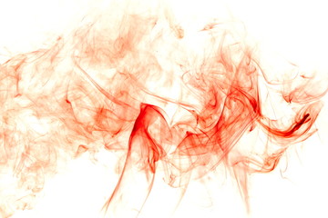 Red smoke on white background