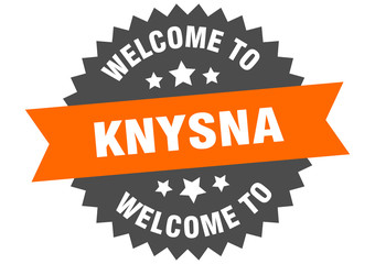 Knysna sign. welcome to Knysna orange sticker