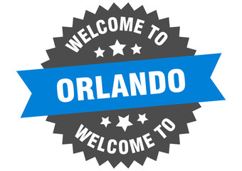 Orlando sign. welcome to Orlando blue sticker