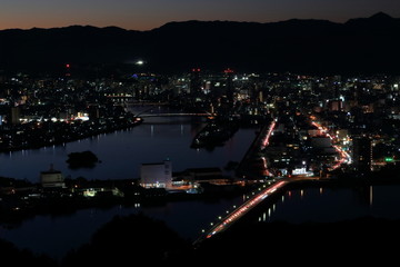 高知市の夜景　ラッシュアワー（高知県）