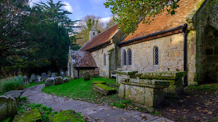 Fototapeta na wymiar St Boniface chapel - an C11th Chapel built on the undercliff near Ventnor and Binnell on the Isle of Wight, UK