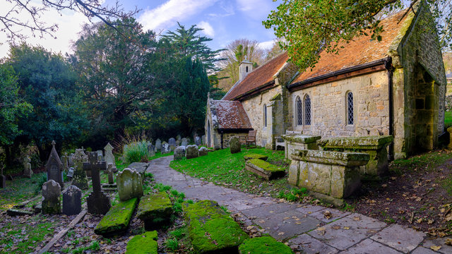 St Boniface chapel - an C11th Chapel built on the undercliff near Ventnor and Binnell on the Isle of Wight, UK