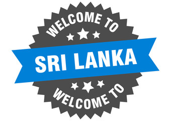 Sri Lanka sign. welcome to Sri Lanka blue sticker