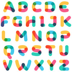 Overlapping one line alphabet.