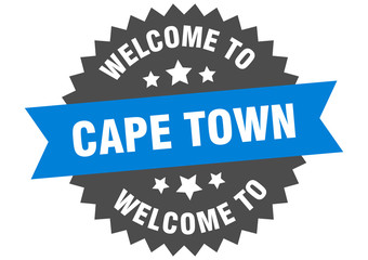 Cape Town sign. welcome to Cape Town blue sticker