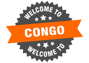 Congo sign. welcome to Congo orange sticker