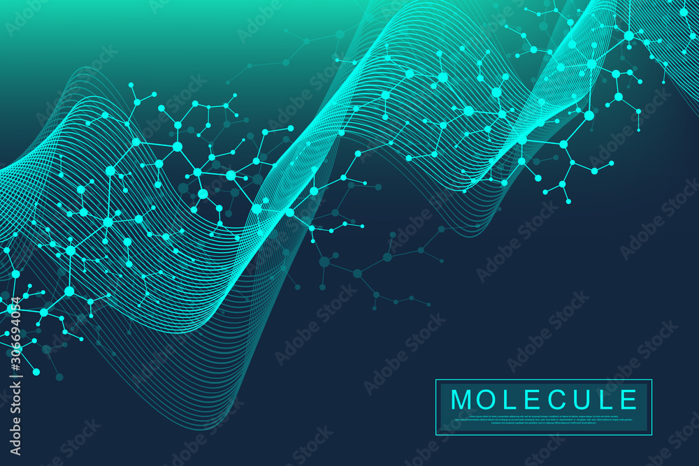 Aufkleber scientific molecule background dna double helix vector illustration with shallow depth of field. mys