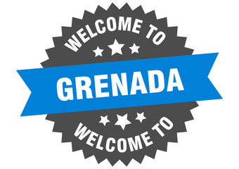 Grenada sign. welcome to Grenada blue sticker